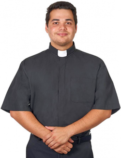 Men's Tab Collar Clergy Shirt Short Sleeves (Image)